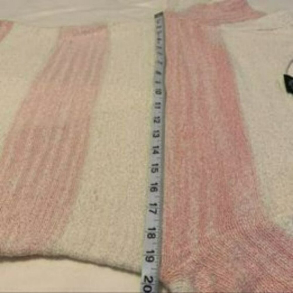 Calvin Klein Sweater, Tunic Length, Pink & White Stripes, Medium - Picture 5 of 9